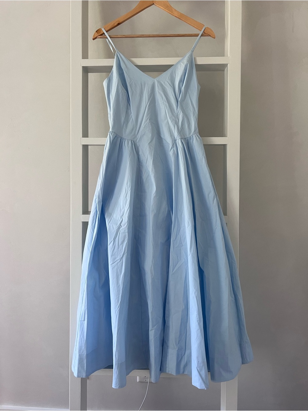 Aritzia Light Blue V-Neck Midi Dress